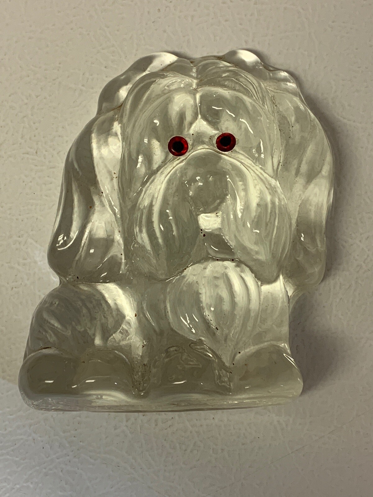 Vintage Glass Puppy Dog Paper Weight Desk Decor Handmade
