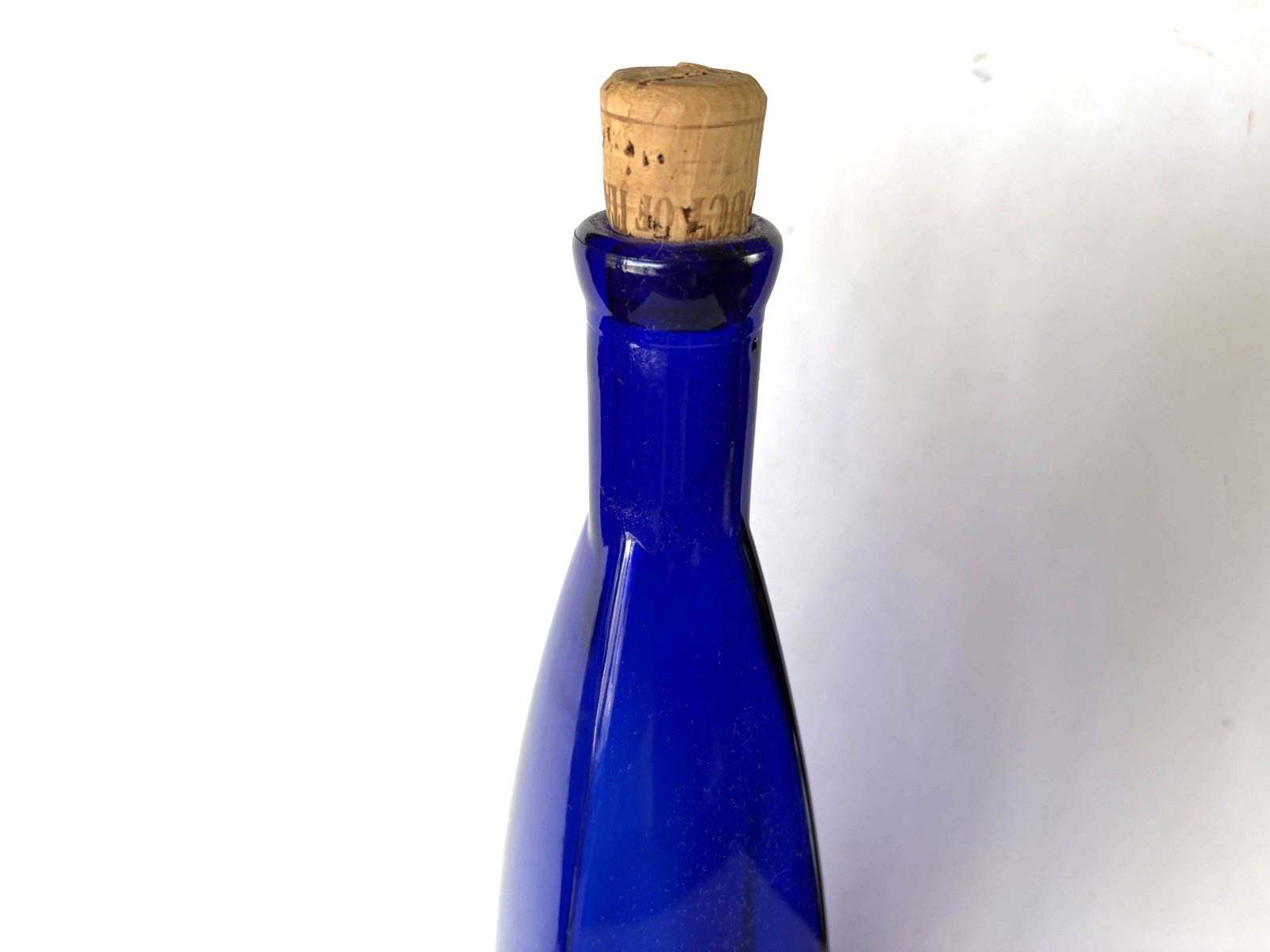 Cobalt Blue Bottle 16.5″ tall 4 sided Mint
