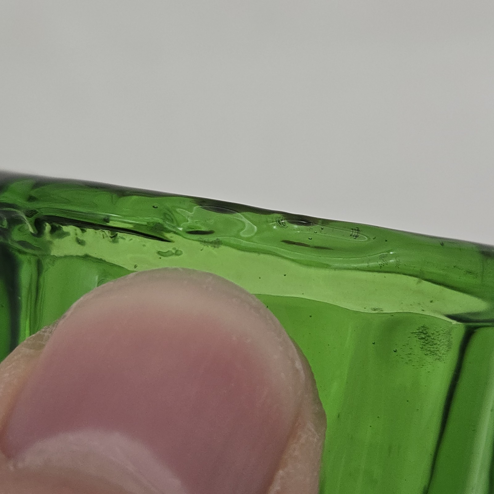 Vintage DUGAR Green Glass Wall Pocket w/ Bird Design | 8 Inches Long