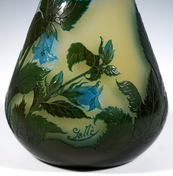 Emile Galle Antique Art Nouveau Glass Vase Nancy France 1910