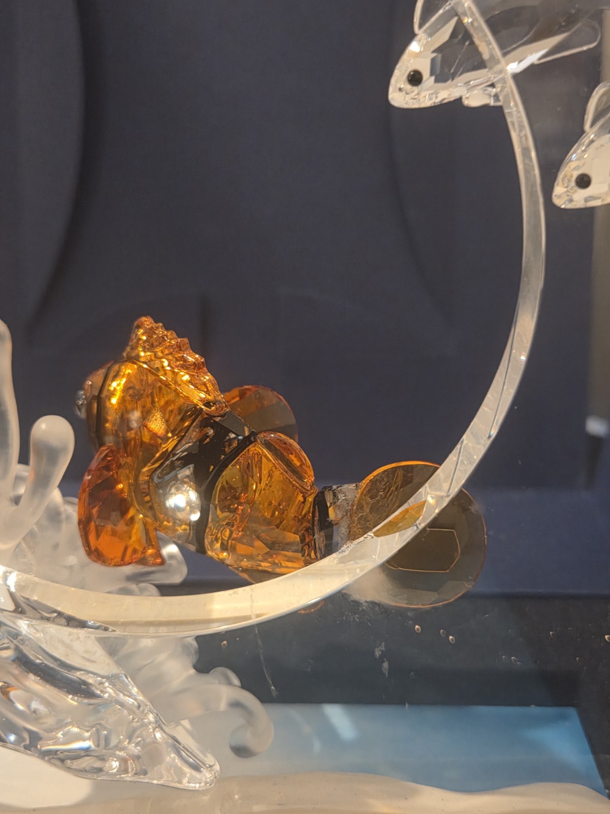 Swarovski Wonders of the Sea Harmony Crystal Fish Figurine Clear Amber *Repaired