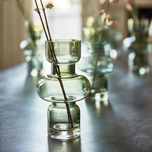 Bubble Vase Modern Glass Flower Holder Vase for Home Décor, Small, Green