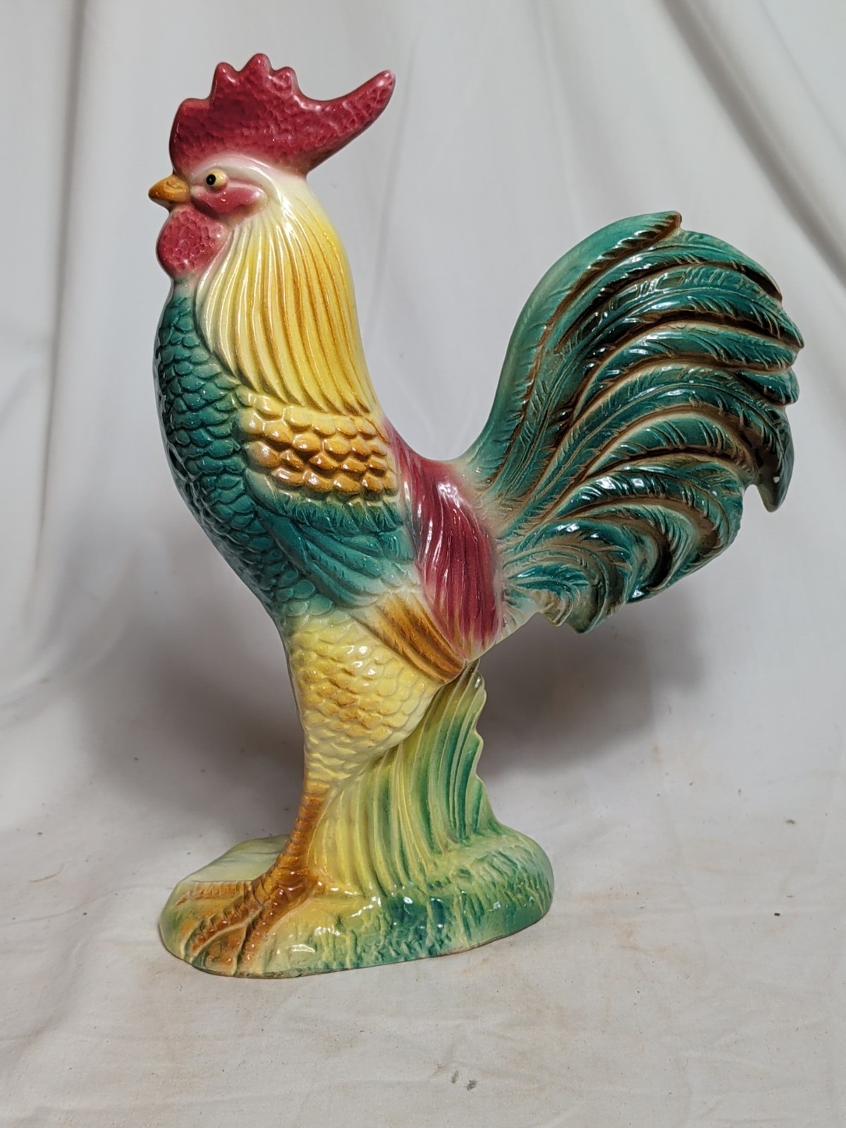 9.75″ MCM Stewart B. McCulloch California Pottery Hand Painted Rooster FIgurine