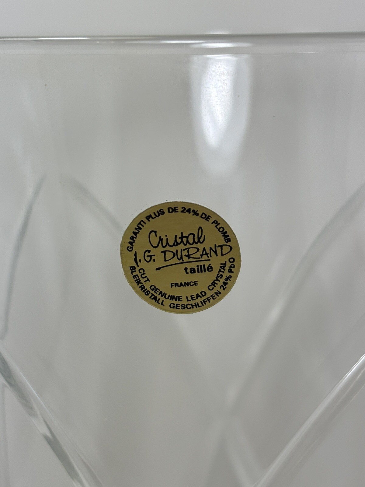 J.G.Durand Cristal d’Arques Lead Crystal Vase 9.5″ -France – In BOX