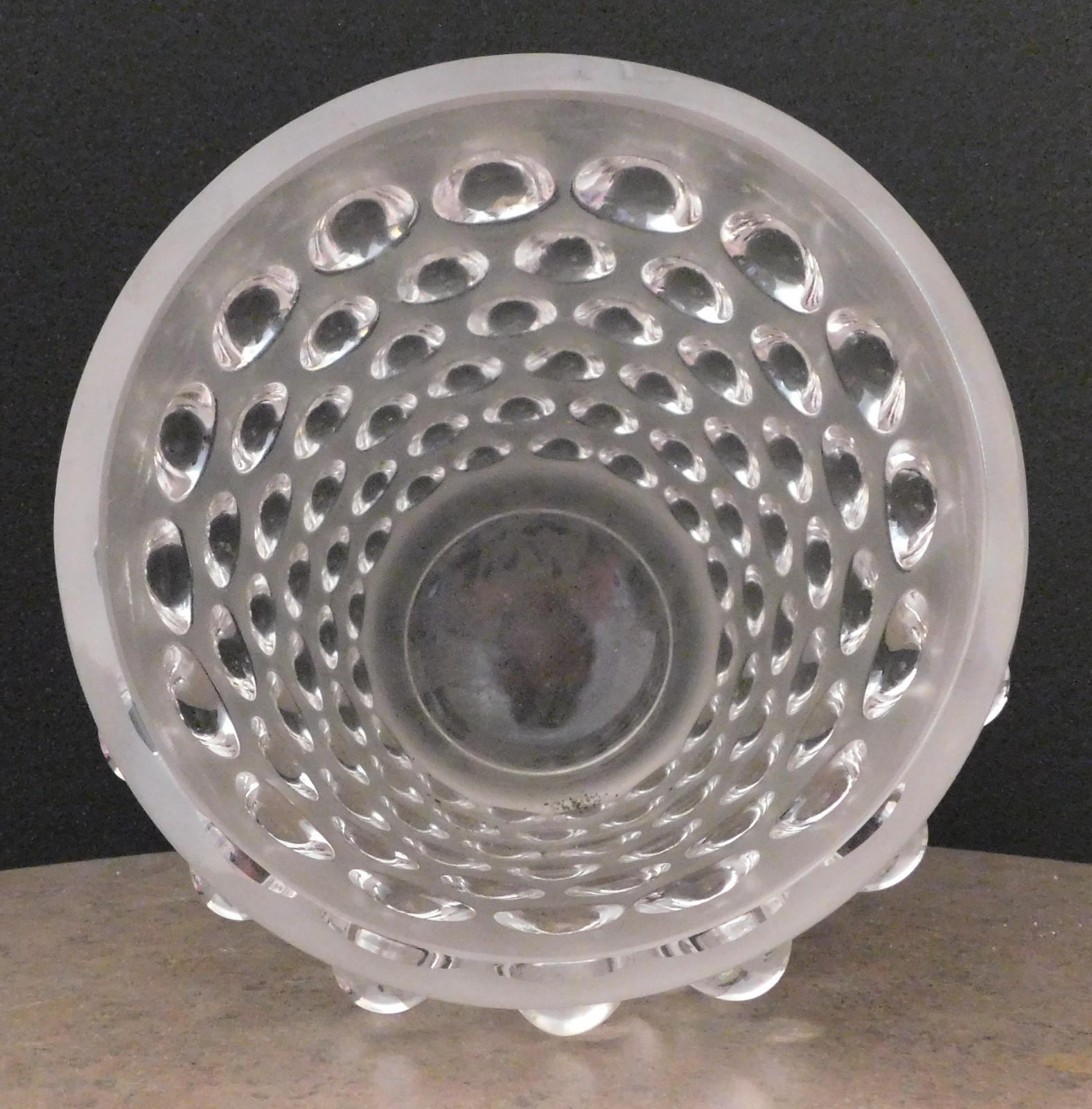 Lalique France Vintage Mossi crystal vase