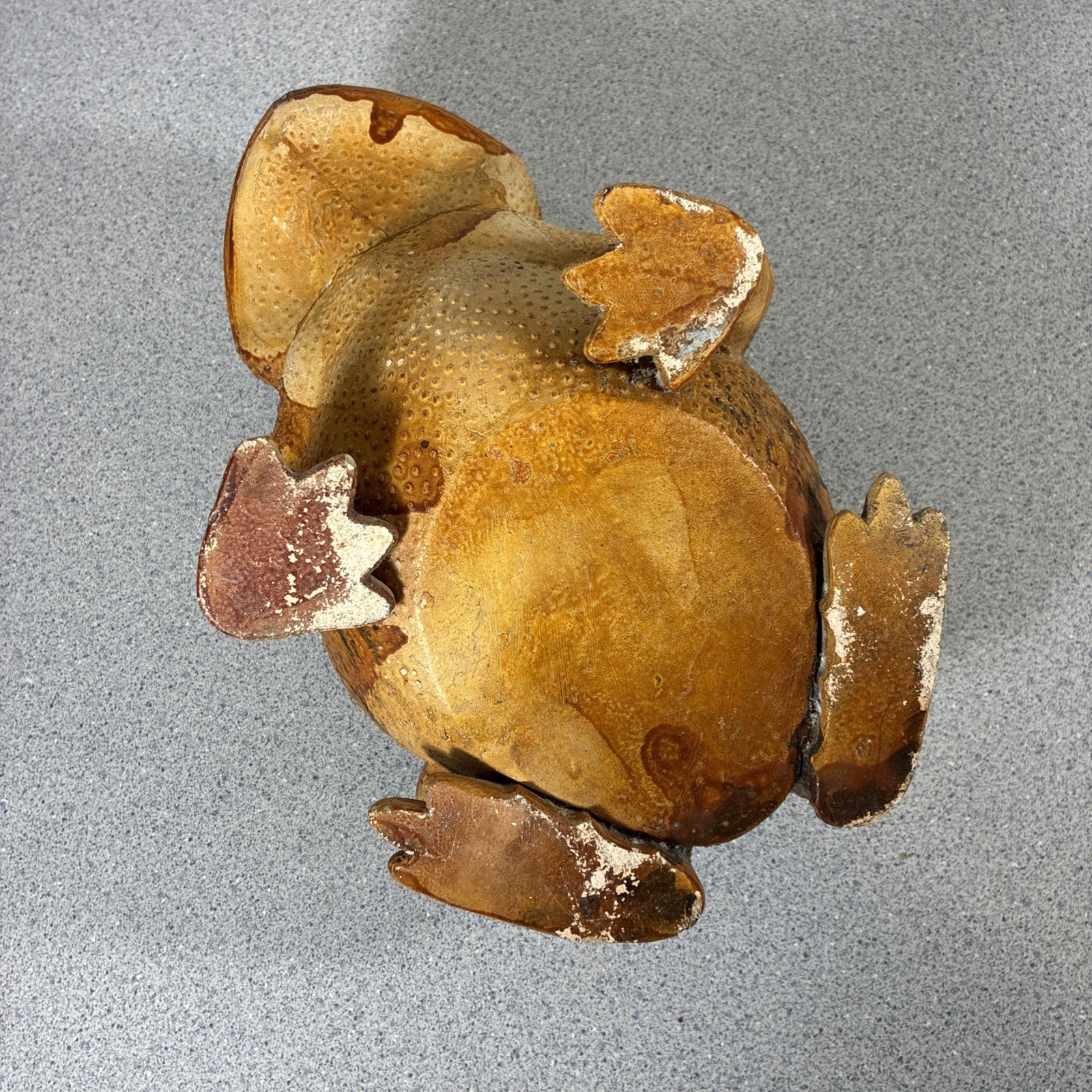 Vintage Toad Figure Cottagecore Frog Large Ceramic Heavy Yard Ornament Retro