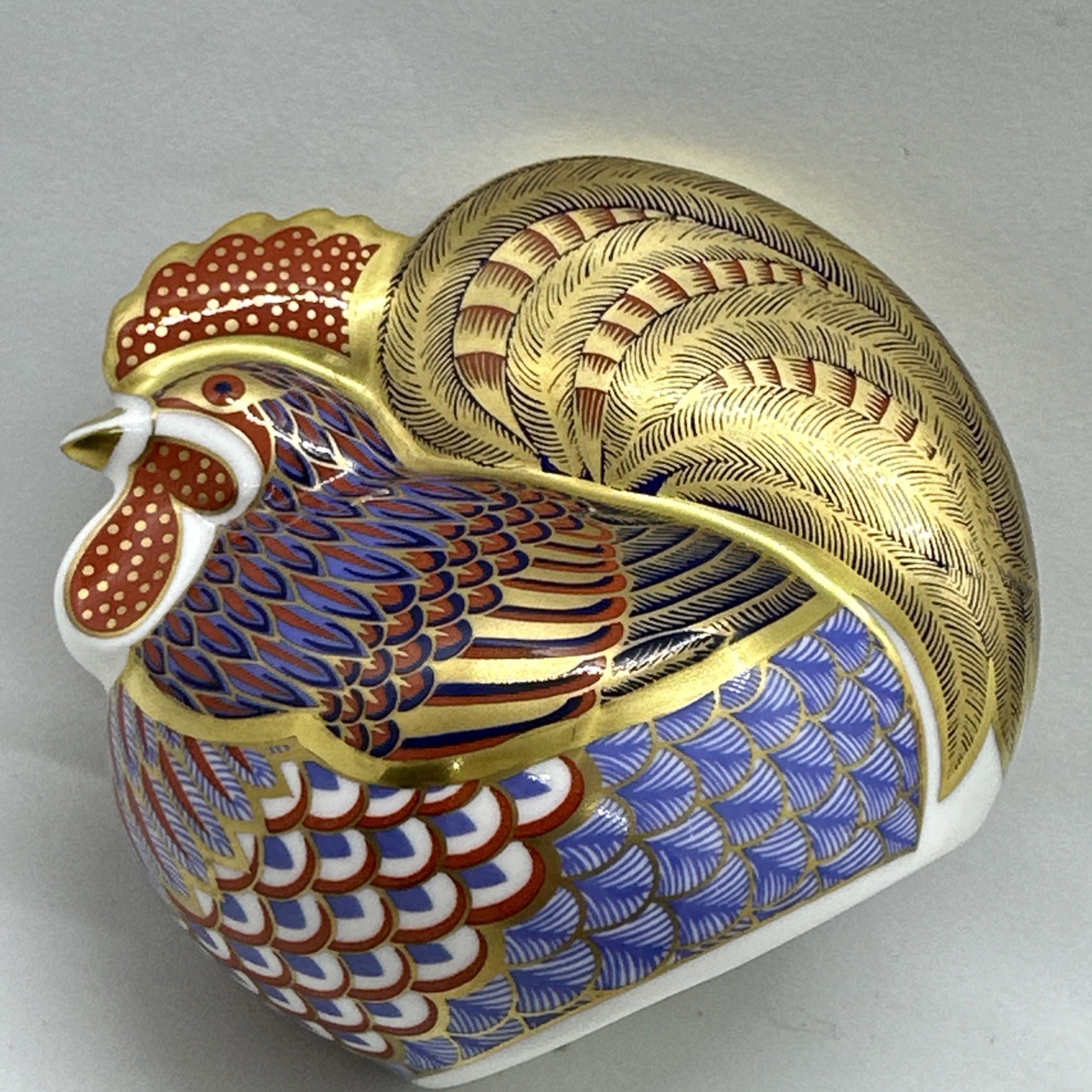 VTG Royal Crown Derby Rooster Paperweight Fine English Bone China Figurine