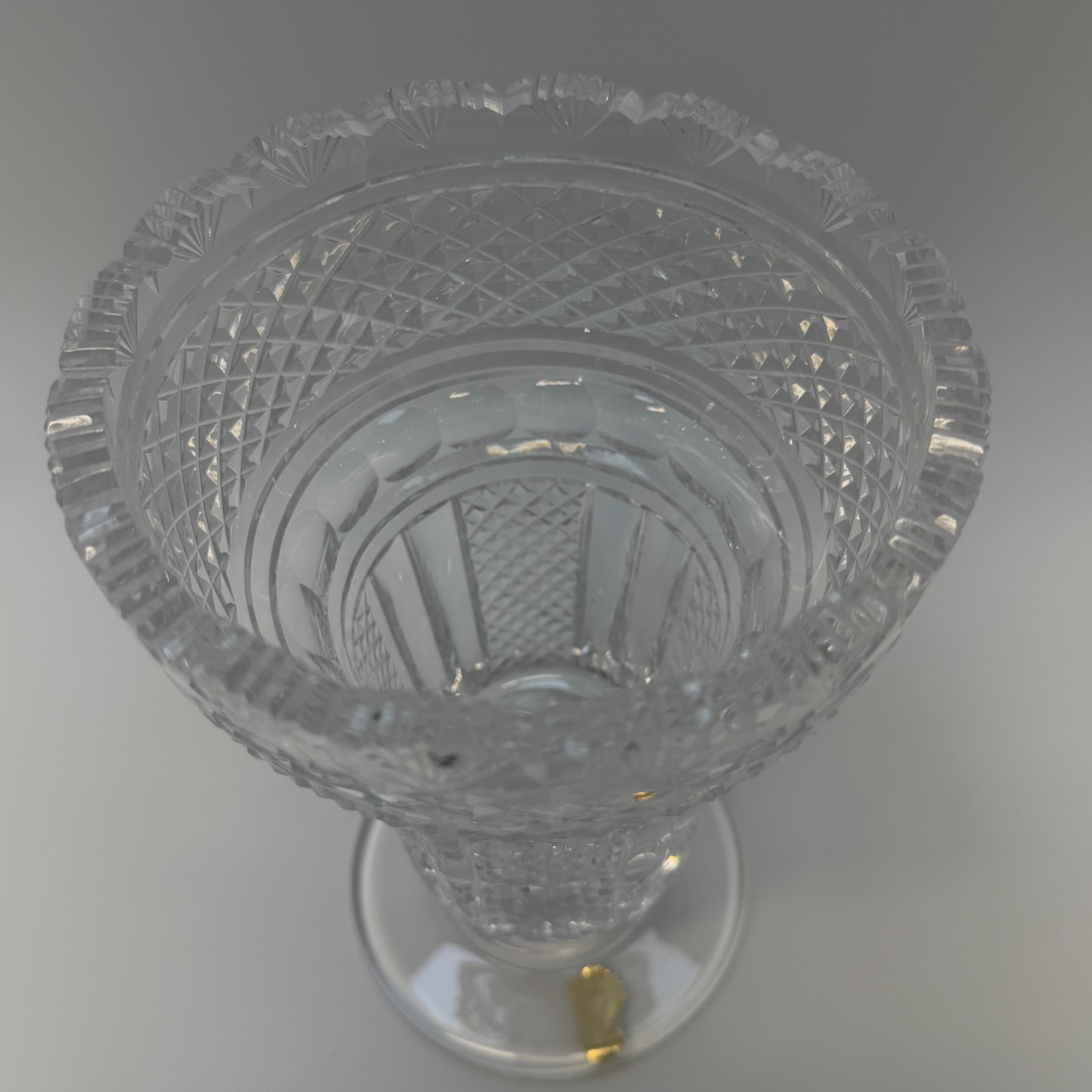 VIntage Waterford Master Cutter Hibernia Vase 8.5″ 4.8 Lbs. See Photos