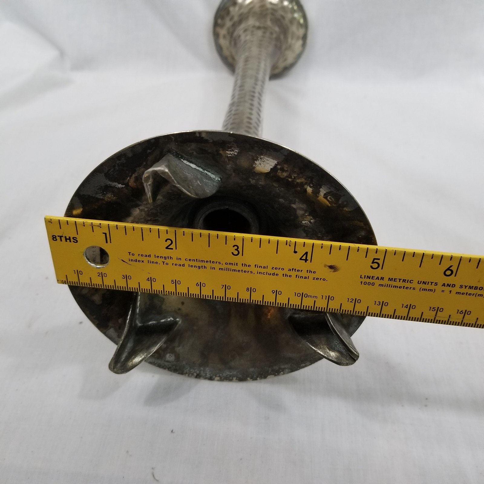 Set Of 2 Silver Plate Hammered Candlesticks Vintage Made In India 16in