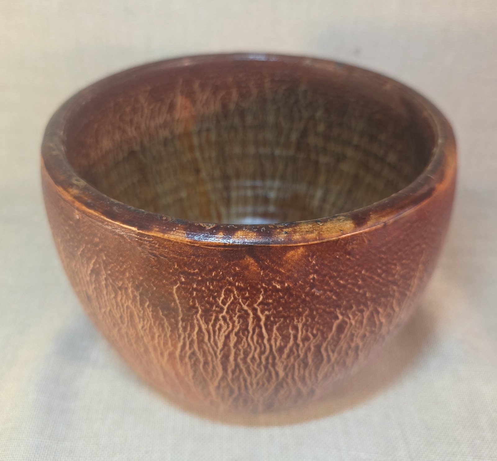 FAT LAVA Drip Glaze Handmade Orange Pottery Bowl Pot Planter Sculpture Vase