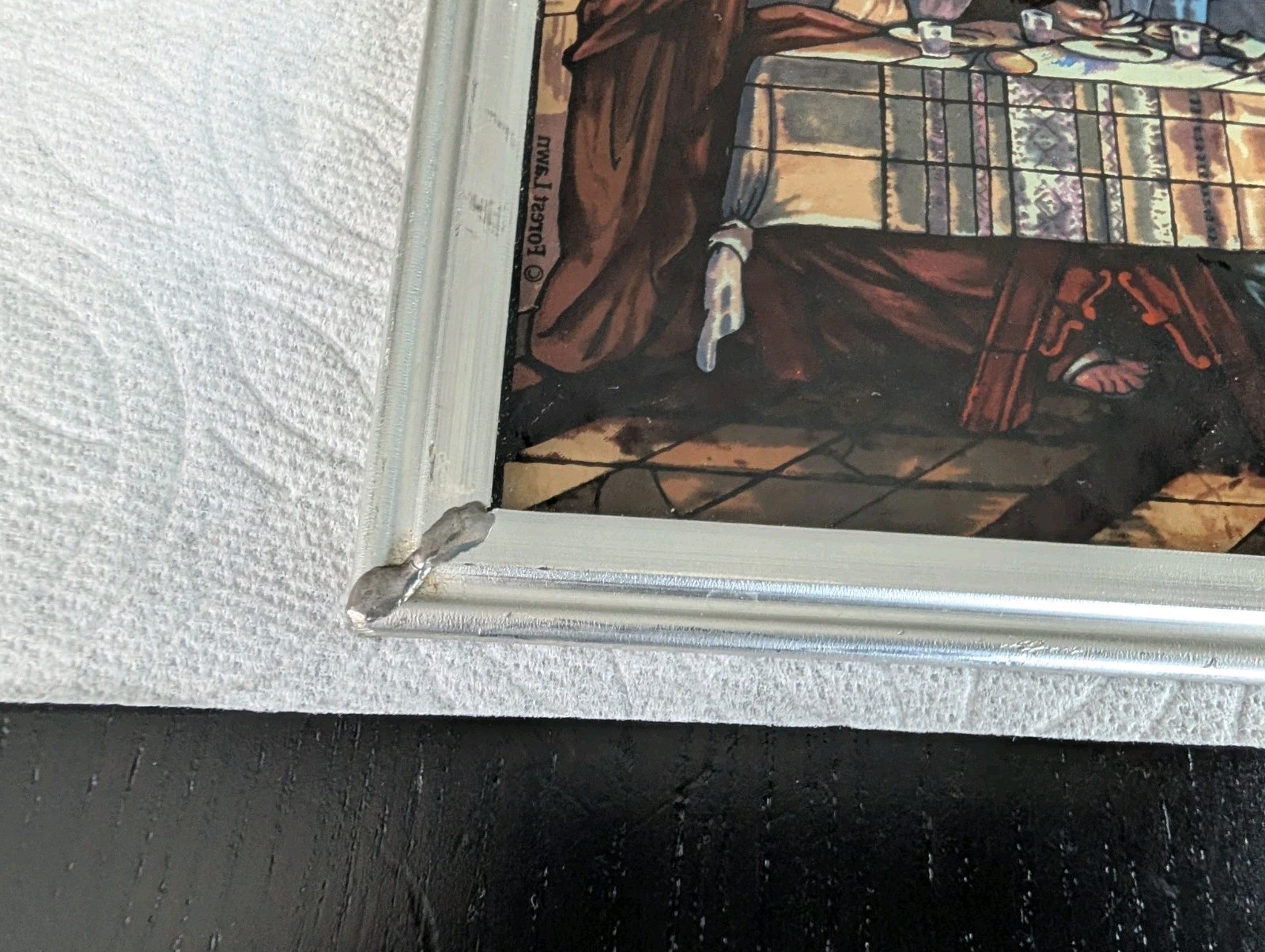 Stained Glass “Last Supper” Leonardo Da Vinci 16×9″ Forest Lawn Window Genuine