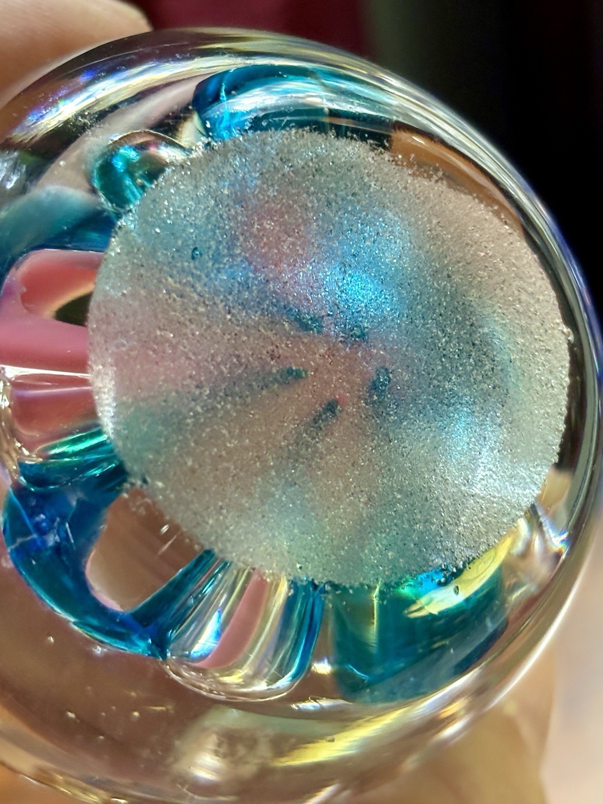Vintage Joe St Clair Glass Ashtray Paperweight Bubbles “ Single Cigarette “