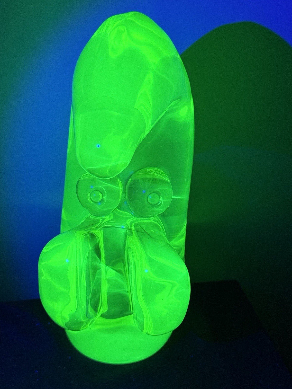 Murano Uranium Glass vaseline horse 11 pounds