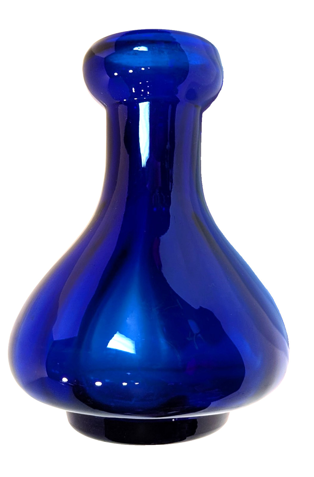 Cobalt Bristol Blue Hyacinth Bulb Forcing Vase Art Deco Late Victorian Style EC