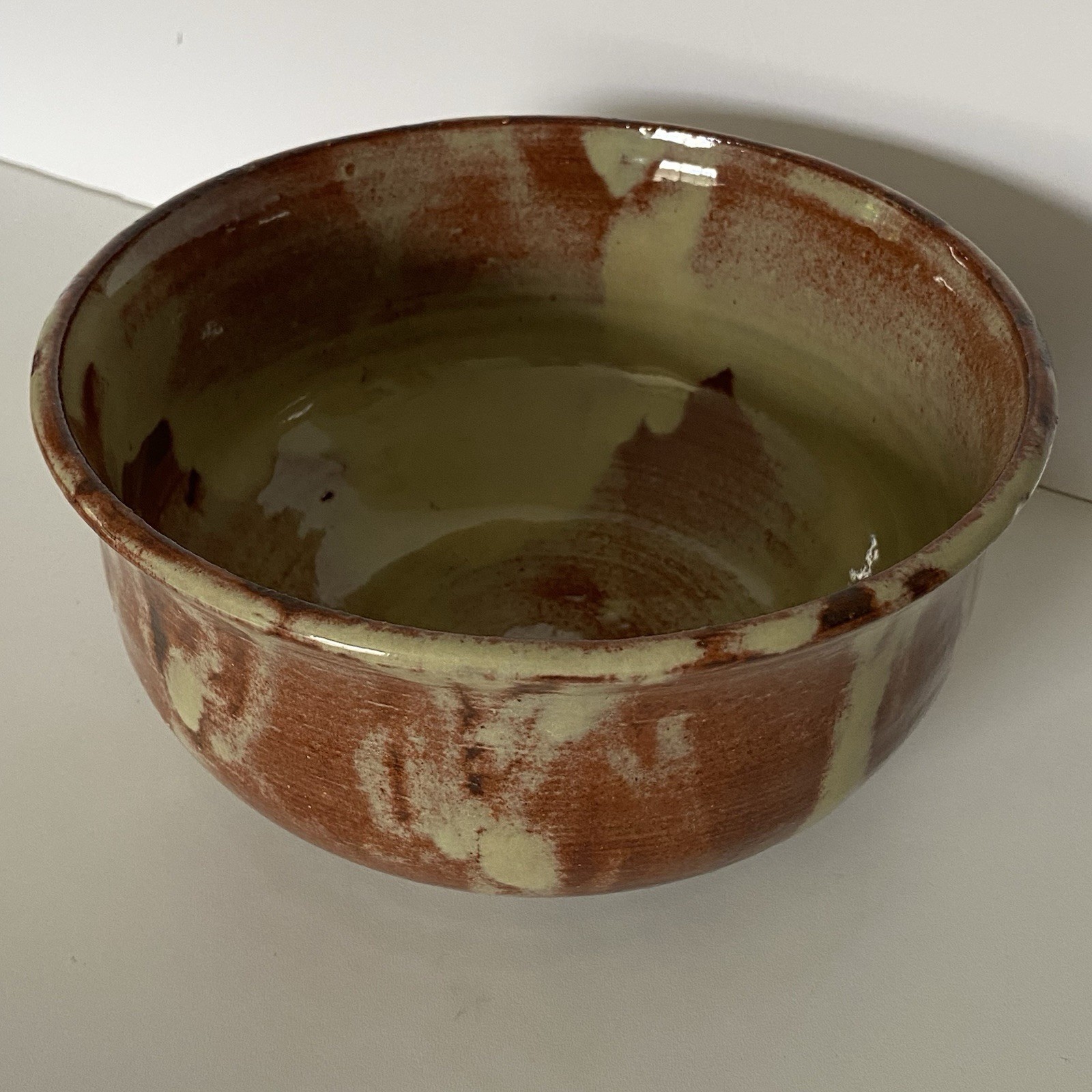 Shallow Hand Thrown Stoneware Planter Rust Signed Herbs Succulents Drainage Hole