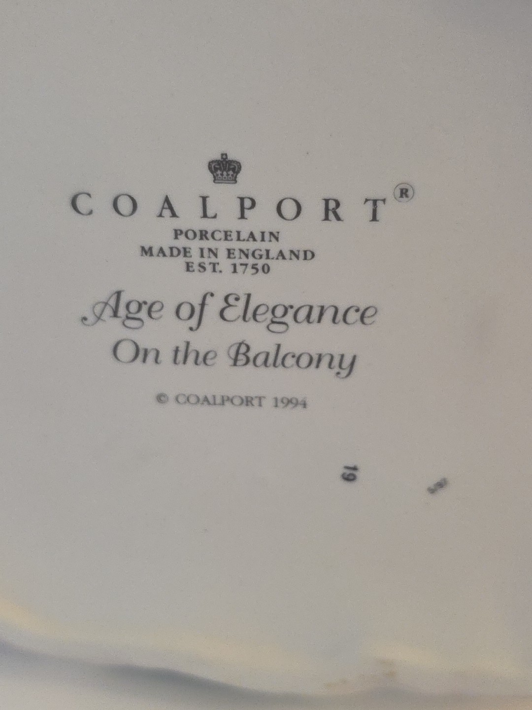 Vintage 1994 Coalport Porcelain Figurine Age Of Elegance On The Balcony