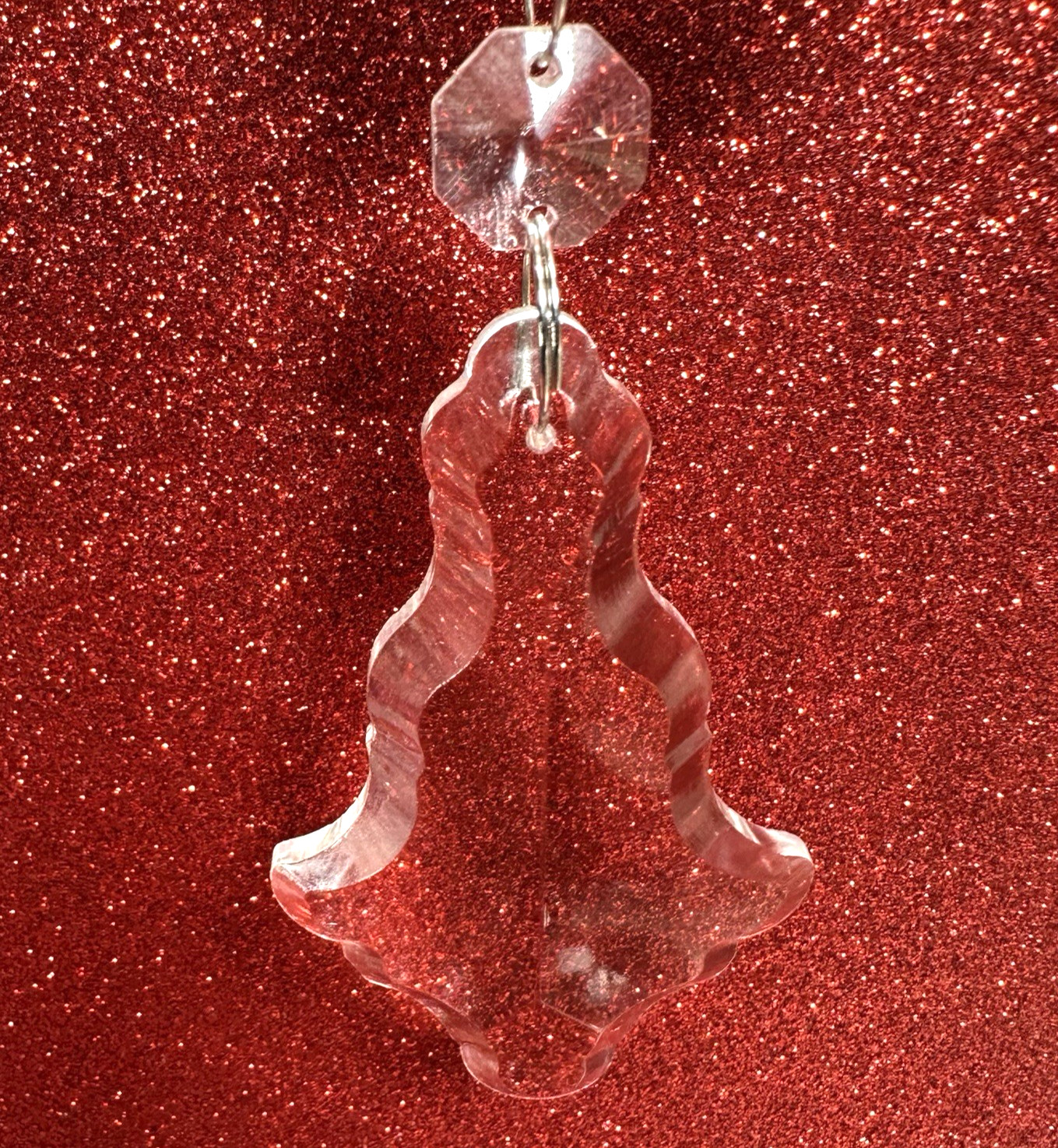 Vtg French Pendalogue Hanging Crystal Prism Suncatcher Chandelier Decor Holiday