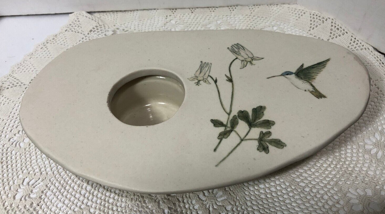 Unique Studio Art Pottery Vase Planter Artist Signed “Hooper 2005” HUMMINGBIRD