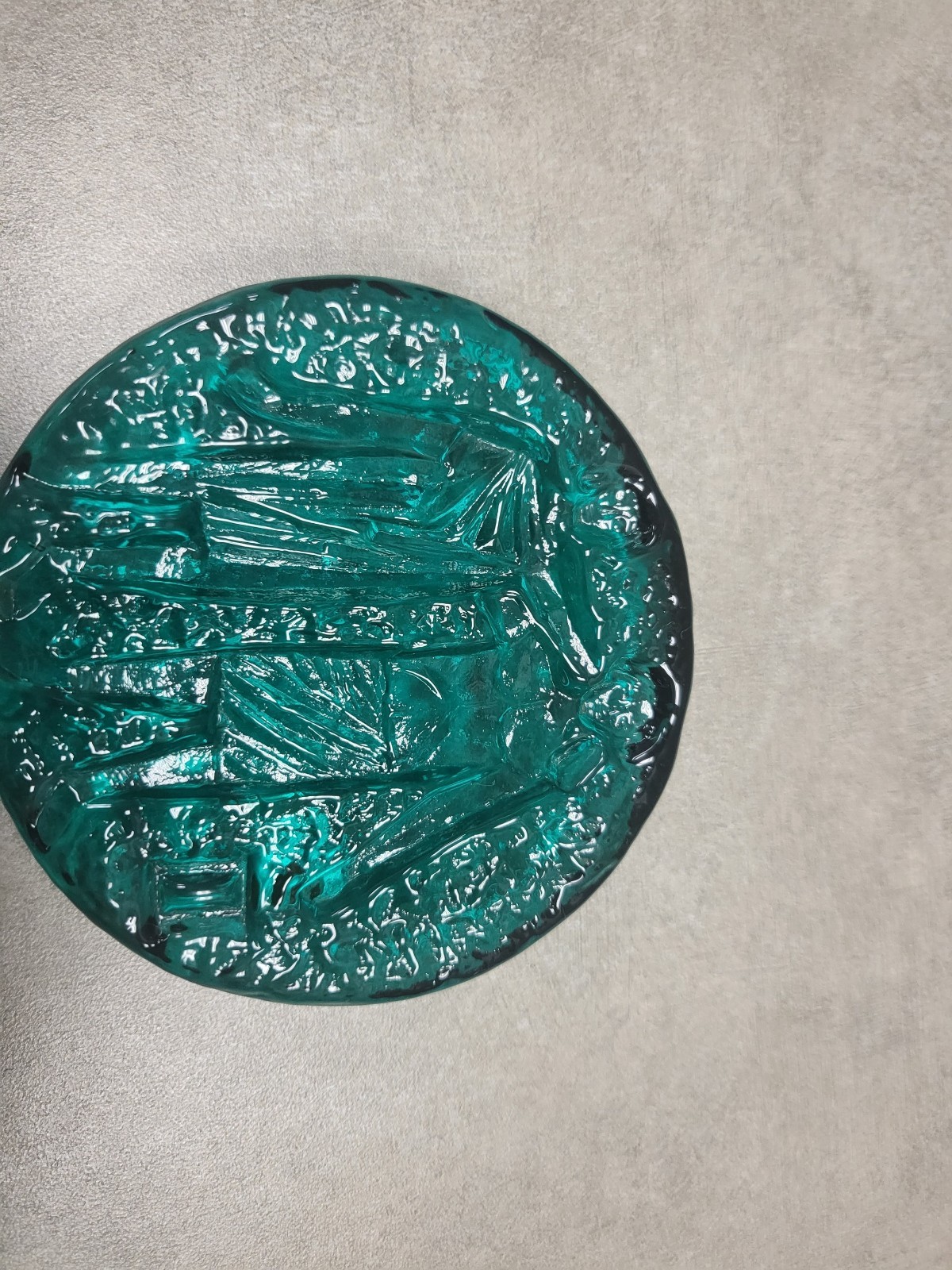 Vintage Blenko Handmade Teal Blue Glass Gemini Paperweight