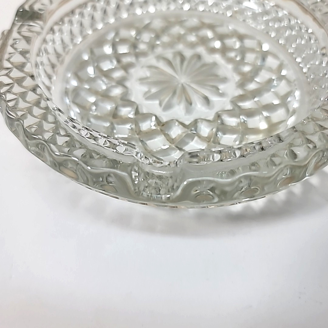 Round Wexford Anchor Hocking Clear Pressed Heavy Glass 5-3/8” Dia. Ashtray-MCM