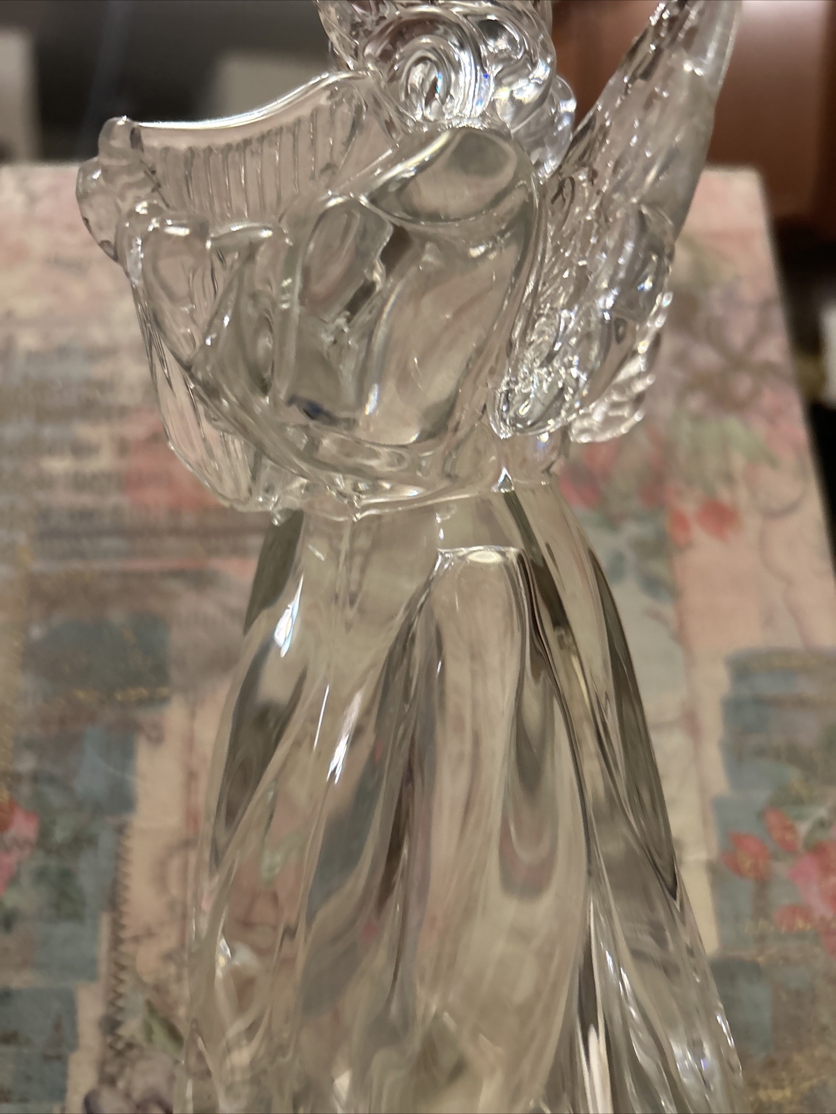 MIKASA Herald Collection German Full Lead Crystal Angelic Harp 7-1/2″ Figurine