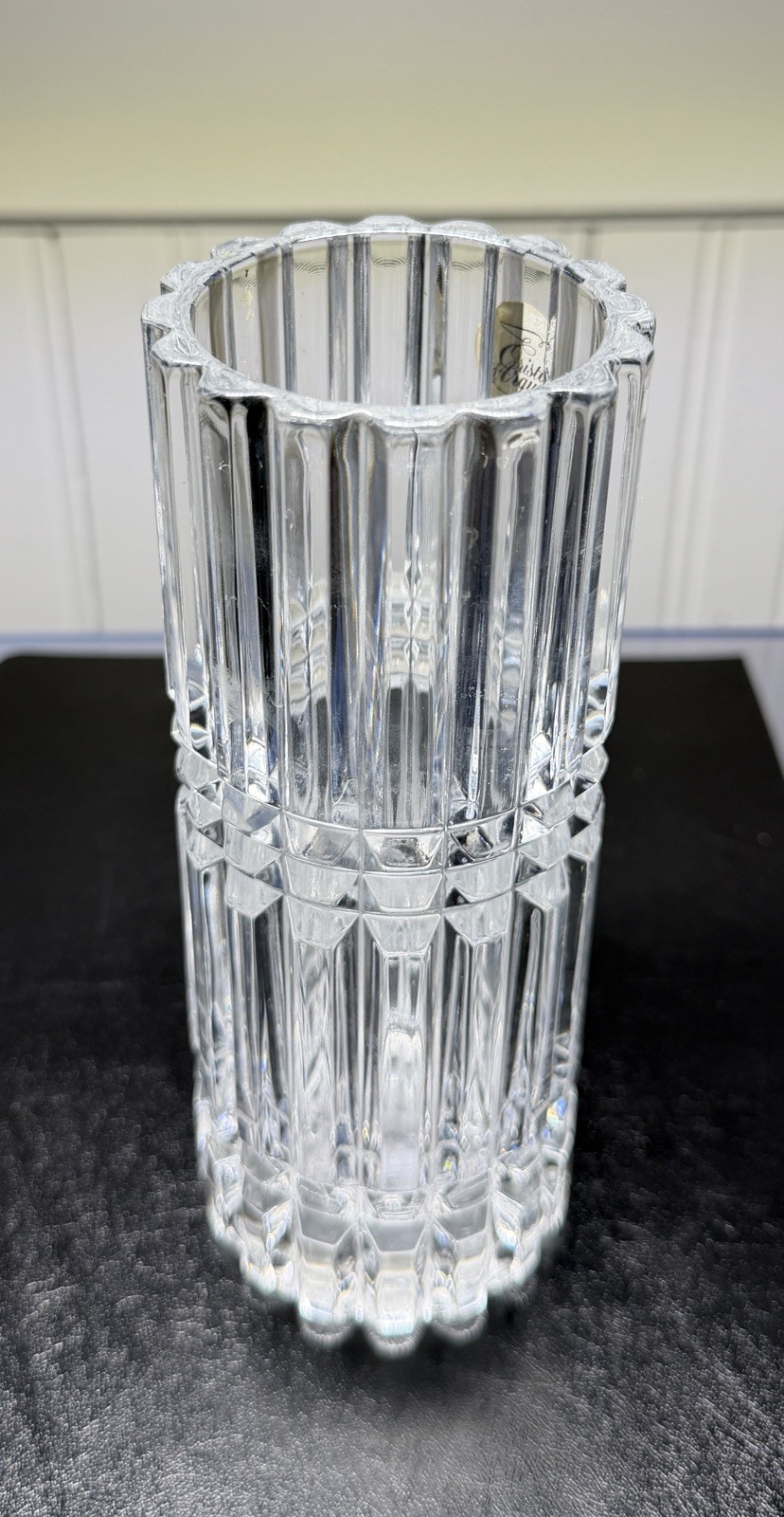 Vintage Cristal d’Arques Montparnasse 24% Leaded Cut Crystal Vase 6.5″ 1990’s