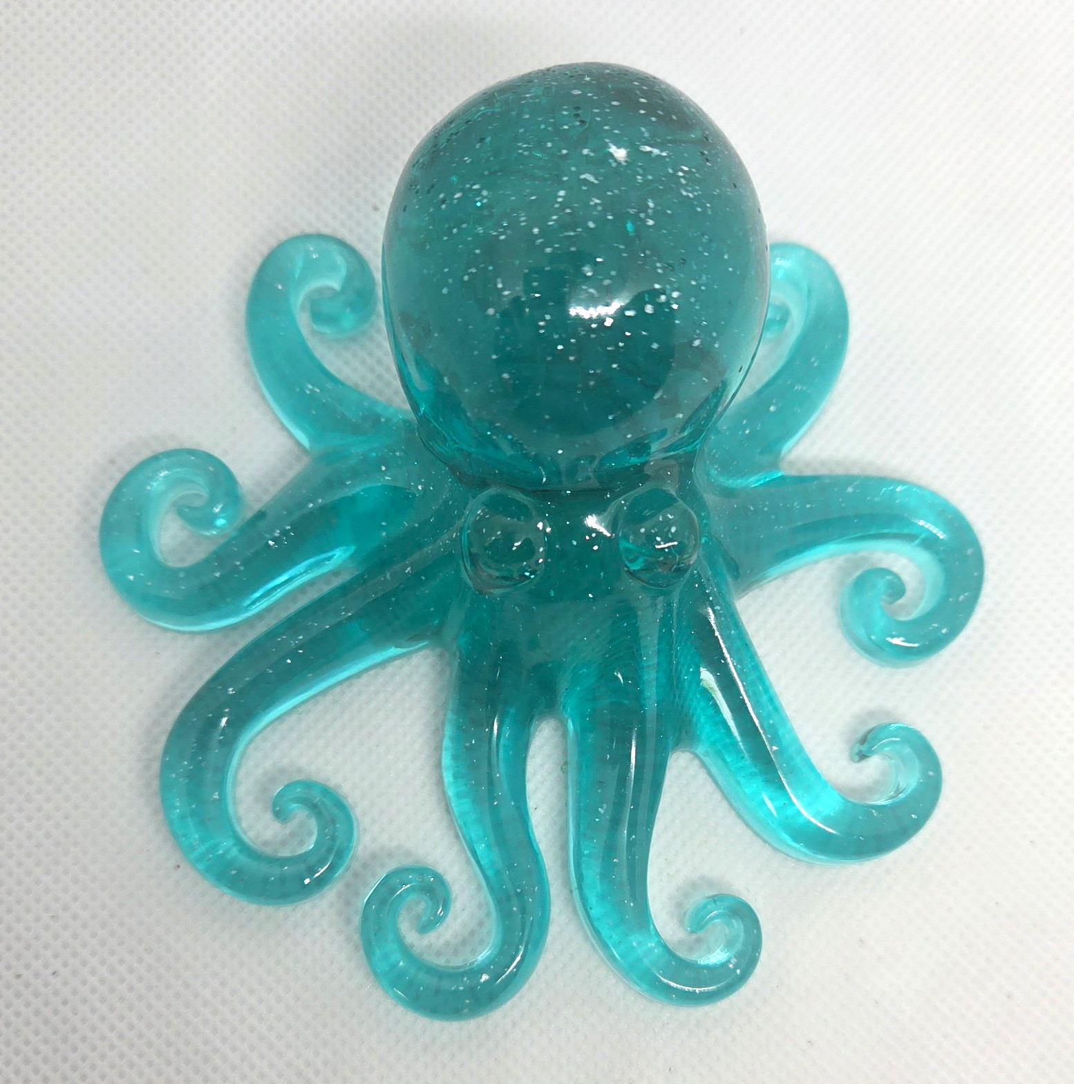 Blue Resin Octopus Figurine Decorative Glossy Finish Sea Life