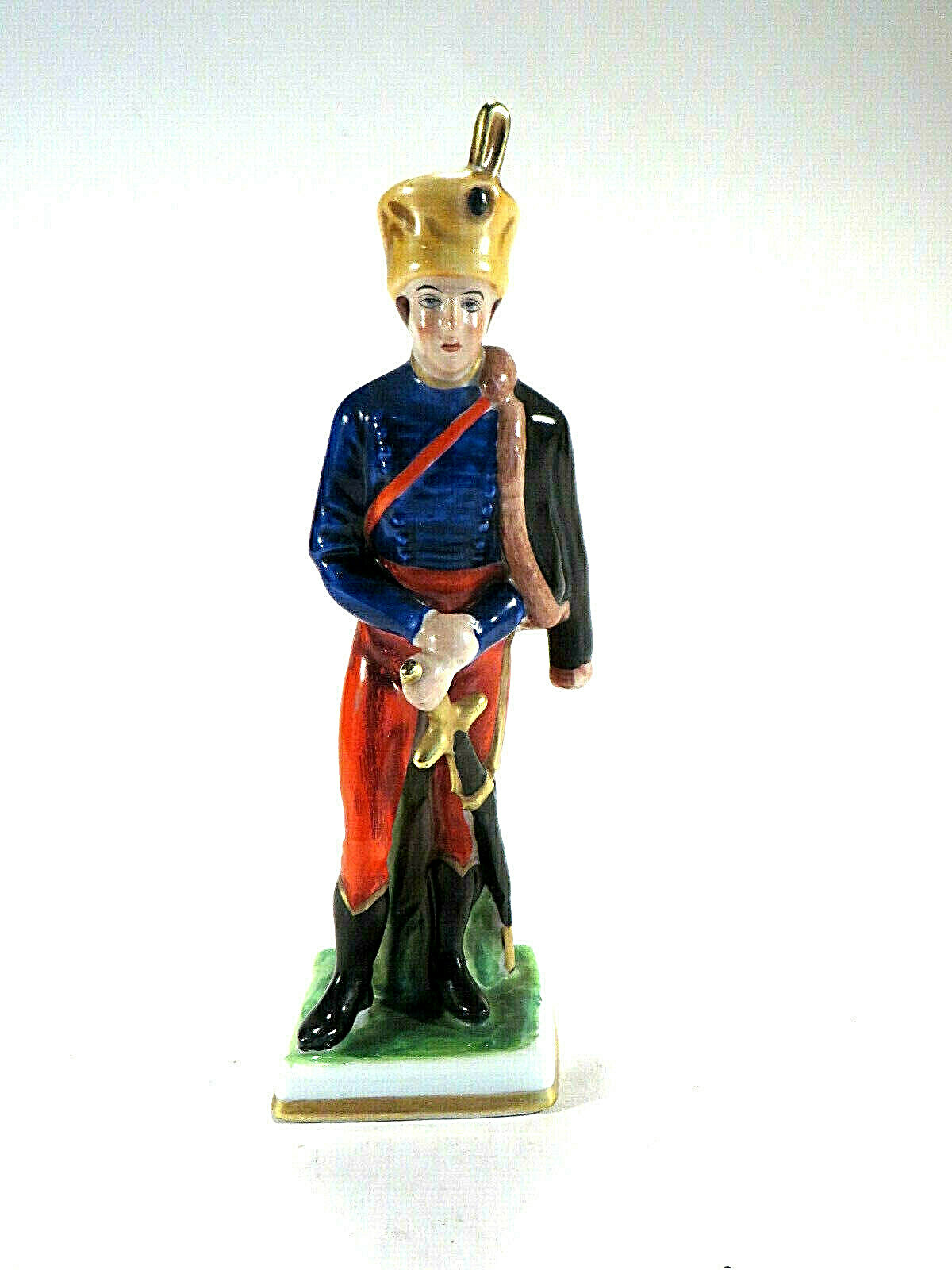 Soldier German w/Sword Art Figure Blue N w/ Crown Vintage Continental 8″H
