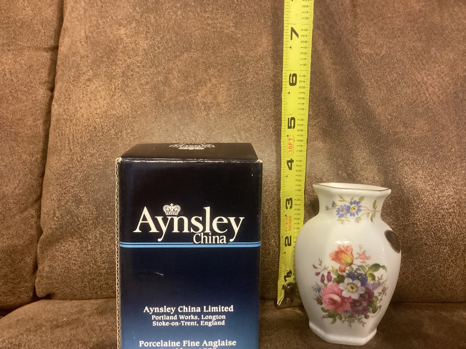 AYNSLEY CHINA HOWARD SPRAYS CHELFORD VASE 3 1/4 INCH BOXED PRISTINE