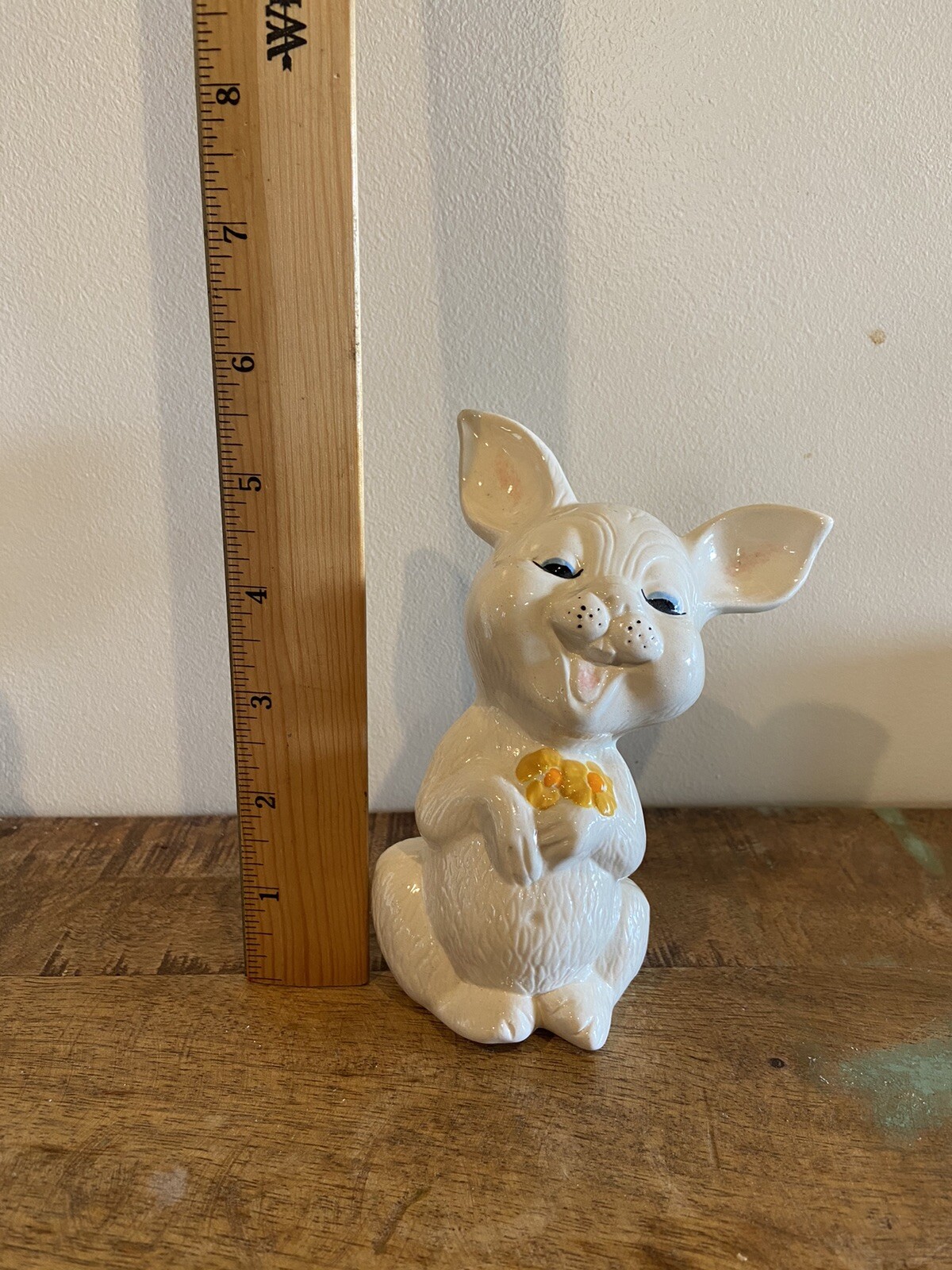 Vintage Whimsical Art Pottery Happy Ceramic Bunnies Rabbits Figures Easter