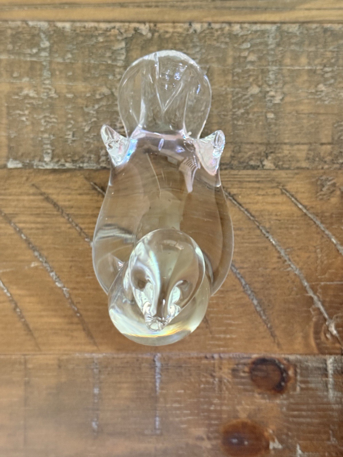 Vintage Signed Vilca Italy Lead Crystal Bird Figurine Hand Blown 3.25” inch