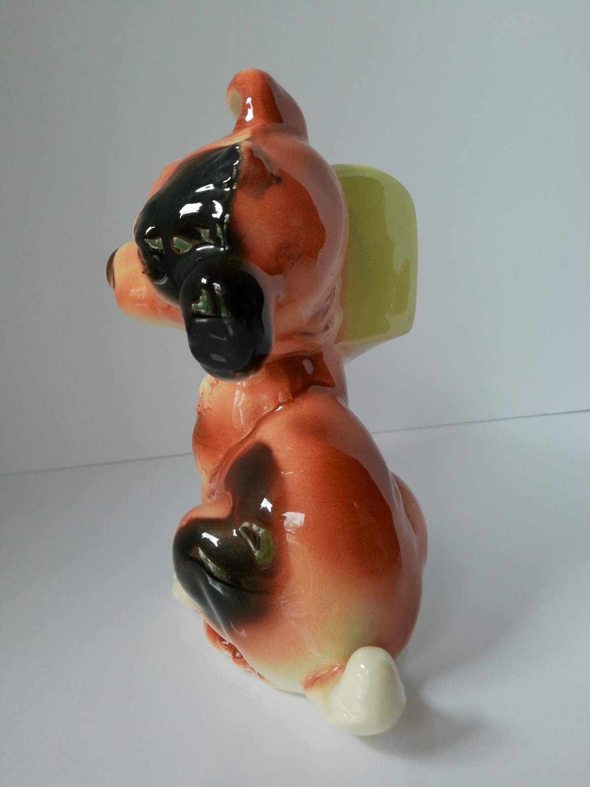 Vintage 1950’s Royal Copley Puppy DOG At Mailbox Flower Succulent Planter 8″
