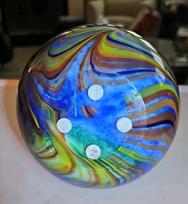 Vtg MCM Murano Multicolor Pulled Feather Cased Art Glass Vase Italy 9.75” 4 Lbs