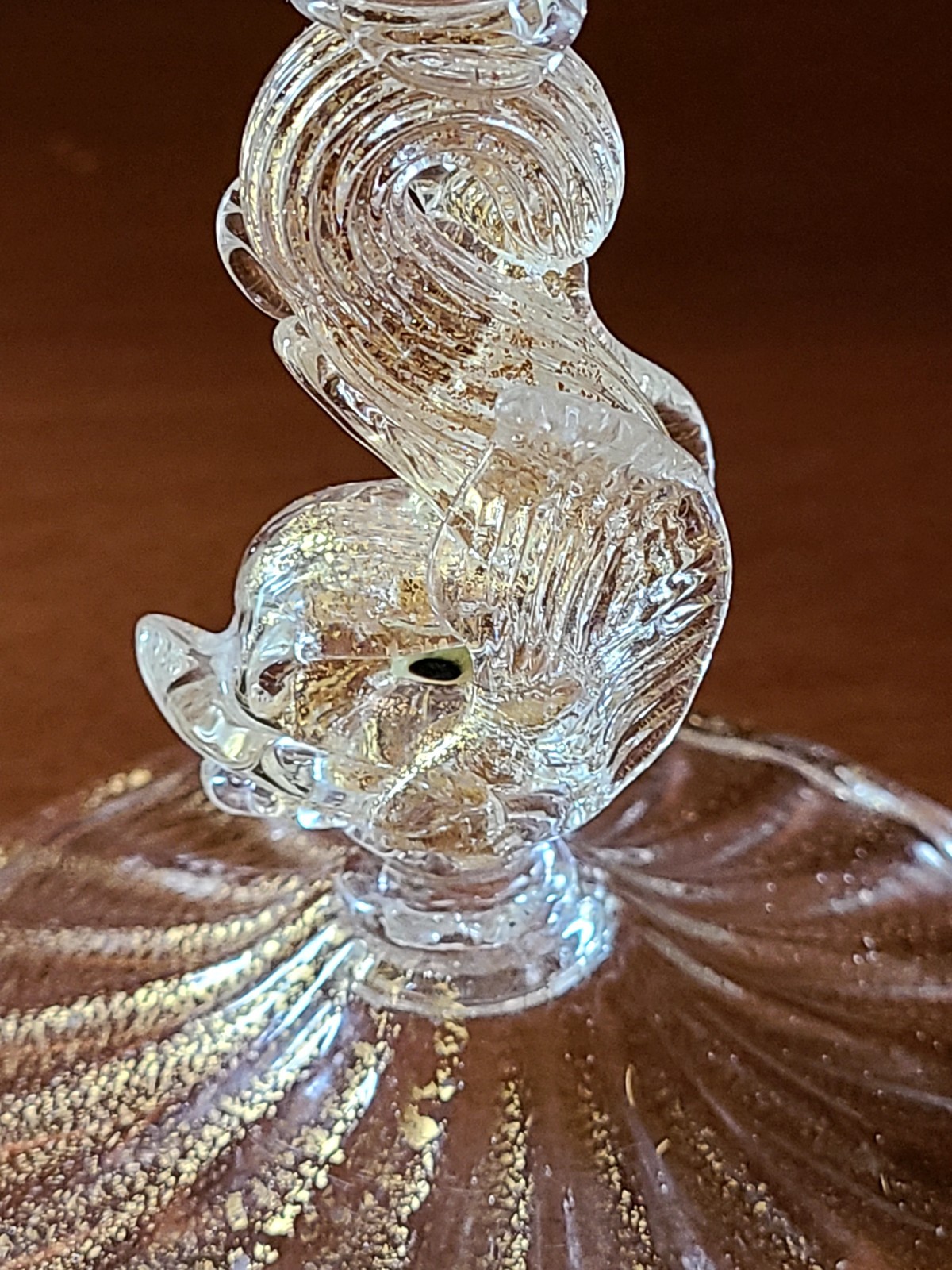 Salviati Murano Gold Aventurine Glass Candlestick – 1890 To 1920
