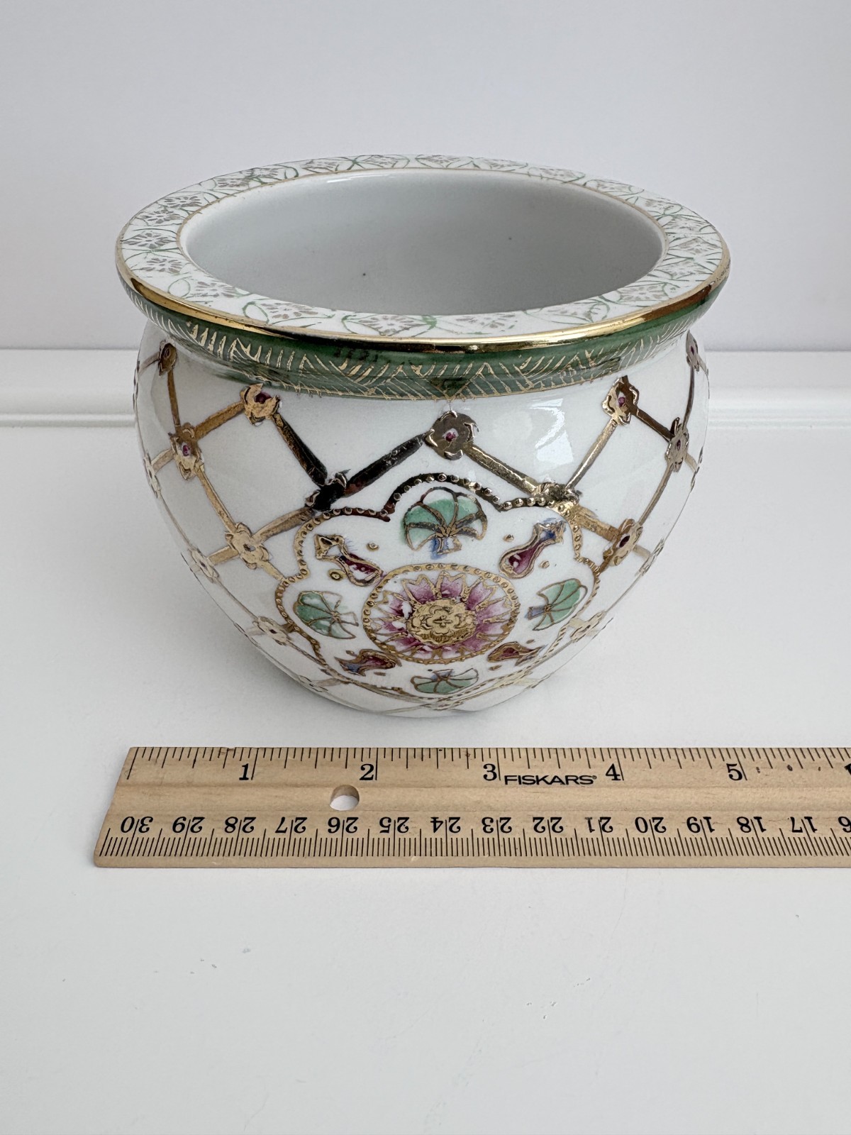 Lemax Ceramic Asian Inspired Planter / Vase 4 Inches Tall