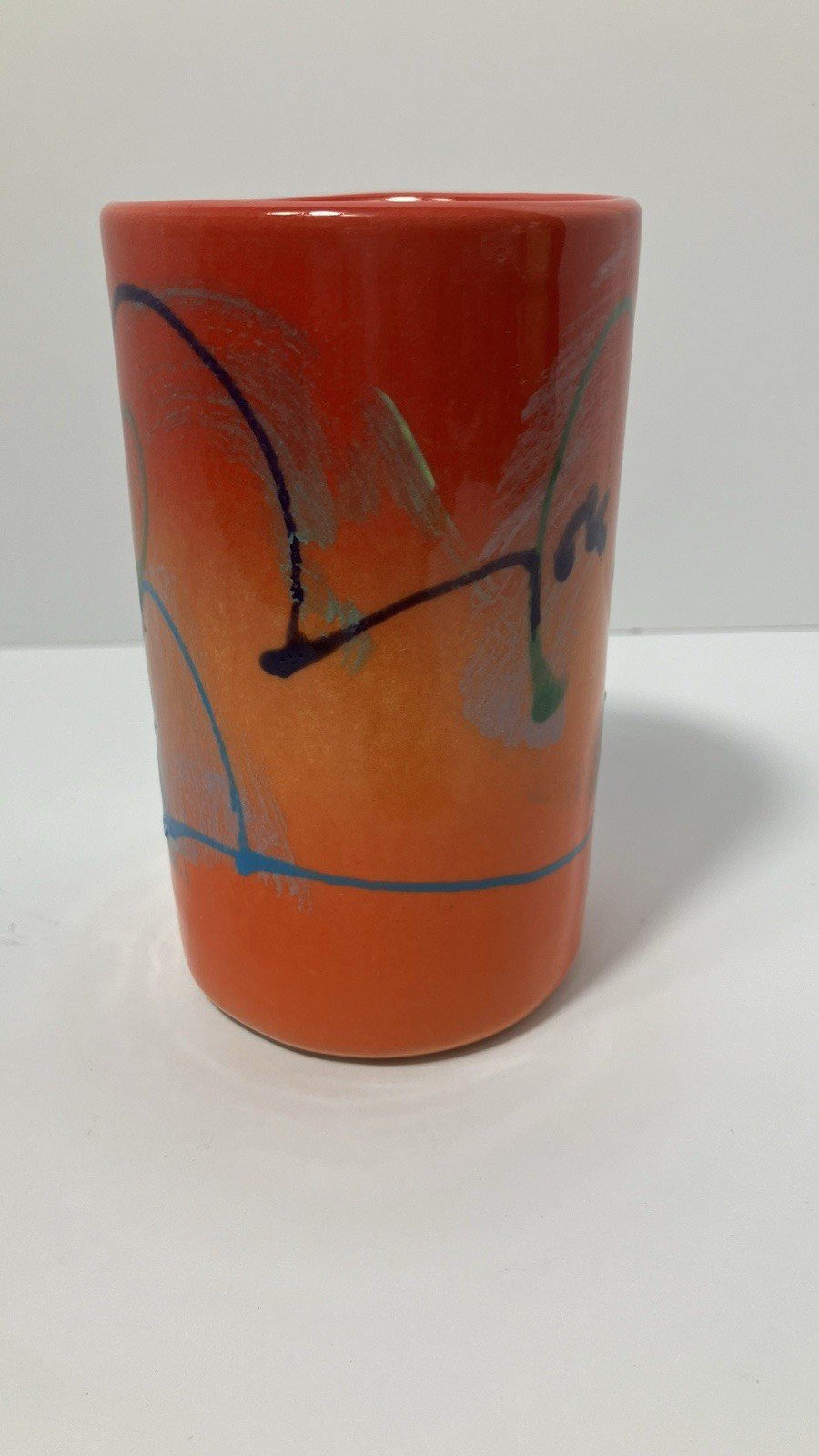 Michael Kifer Studio Art Pottery Vase 4.5” Signed Abstract Post Modern Ceramic