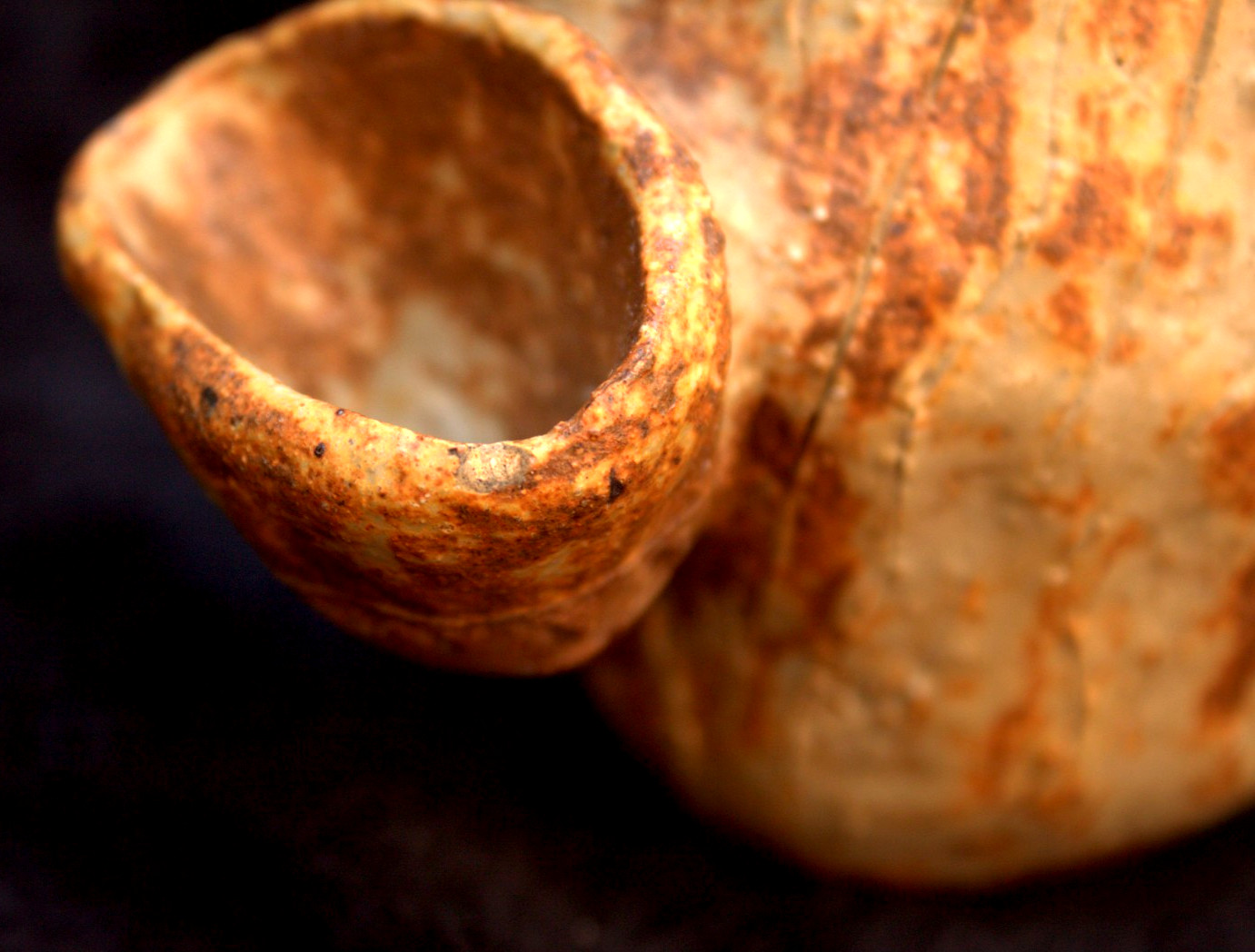 Studio Pottery Bud Vase Organic Modern Form Cradle Handles Signed Gallant VTG