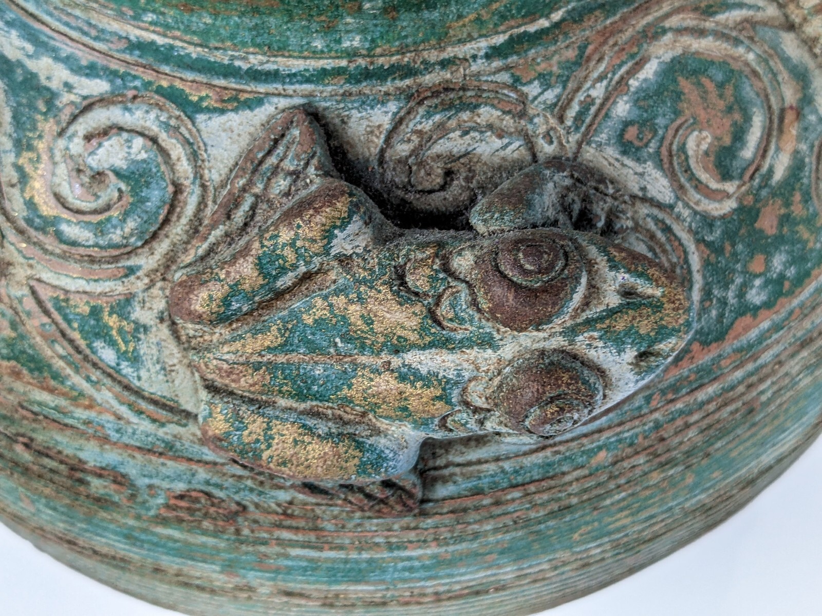 Earthenware Round PLANTER/VASE Handles THAILAND 8 Inches Wide 3.8 lbs