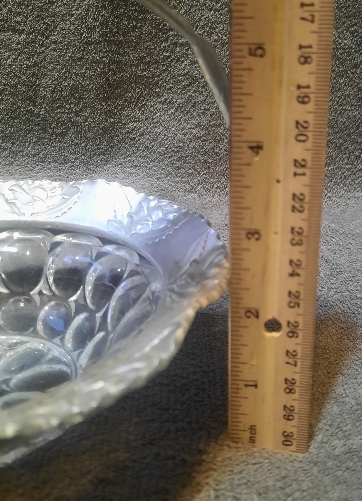 Aluminum And Glass Vintage Basket 7″ Diameter