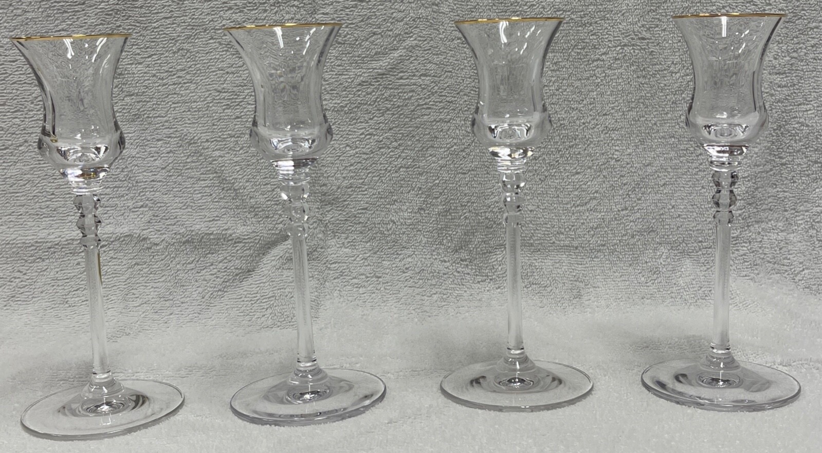 MIKASA SONATA GOLD T7102 CRYSTAL CANDLE HOLDERS 7.25″, 2 Pairs Available, 2/Pair