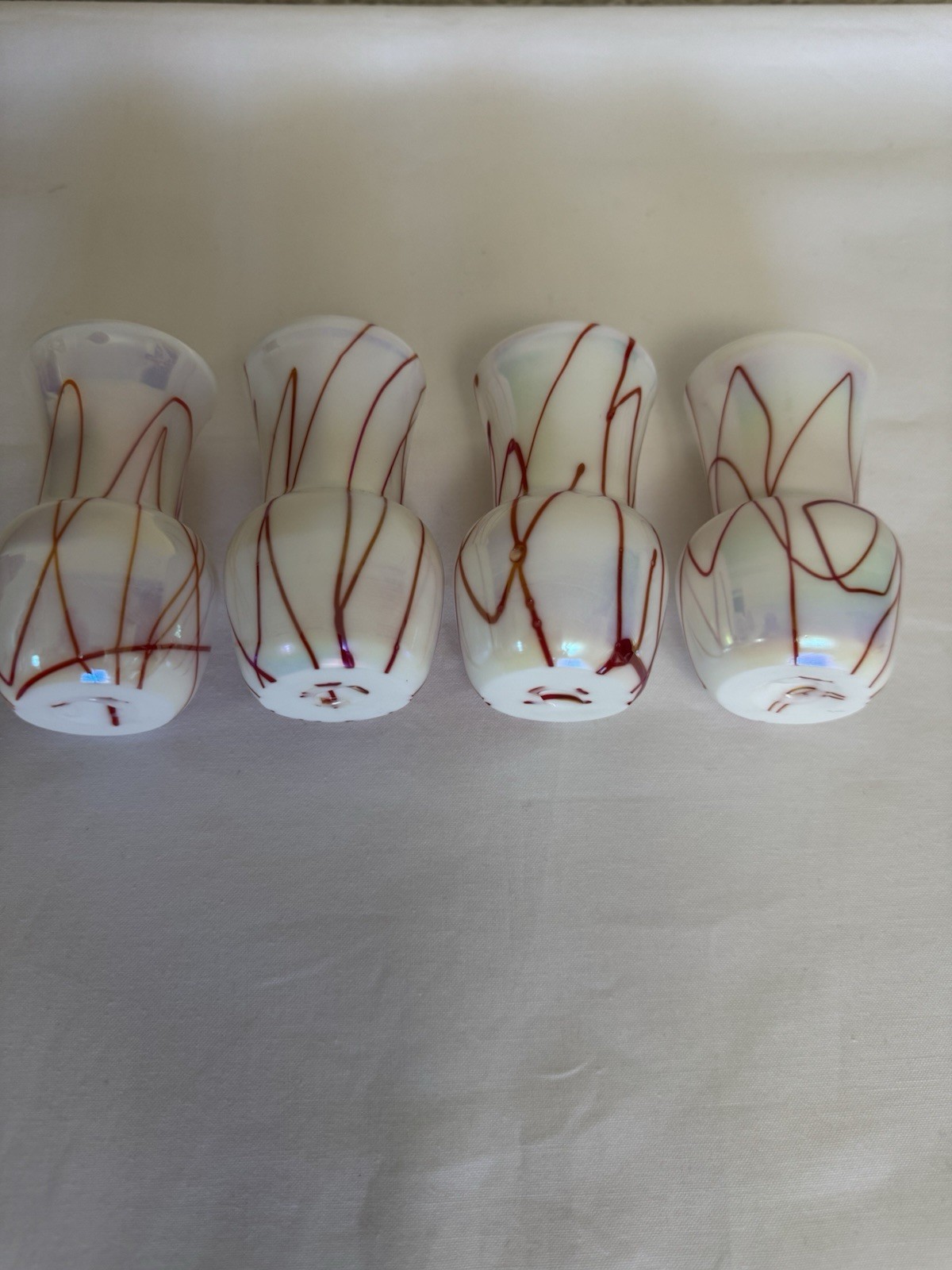 Gibson Glass Hanging Hearts CCGA Souvenir Iridized Mini Pitcher Set 1995