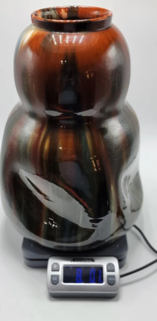 Antique Clement Massier Golfe Juan French Art Pottery Vase Large Heavy-8lbs Chip