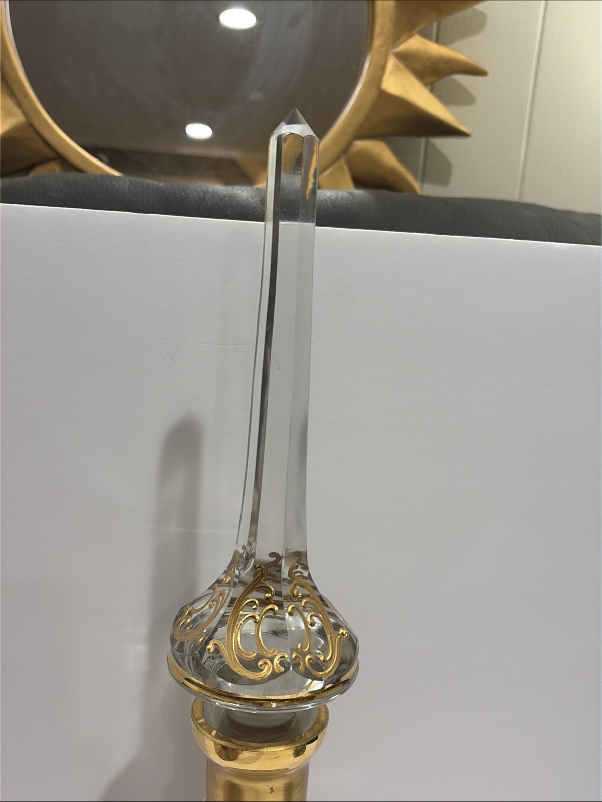 MOSER Magnum Decanter Art Nouveau w/tall faceted stopper 19.5” Tall