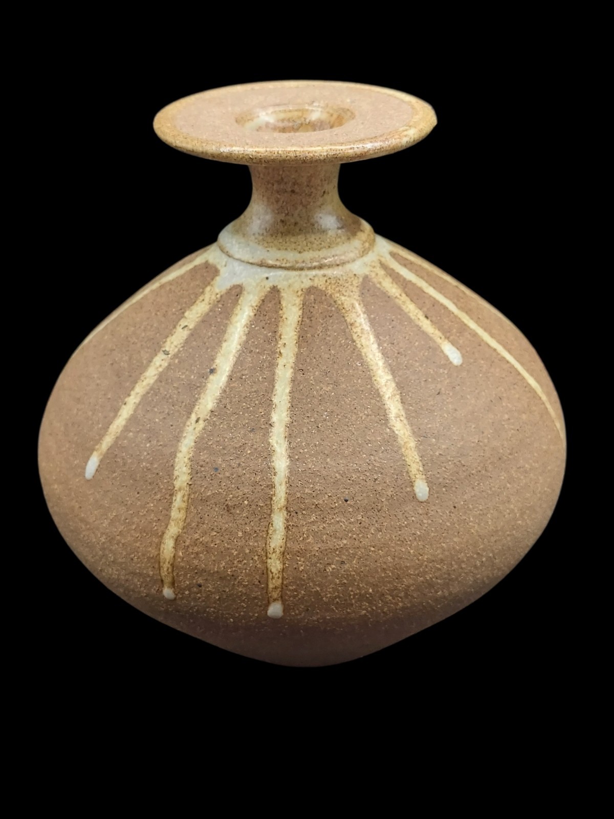 Vintage Signed Studio Pottery Bud Vase Hand Thrown Stoneware Organic Modern MCM