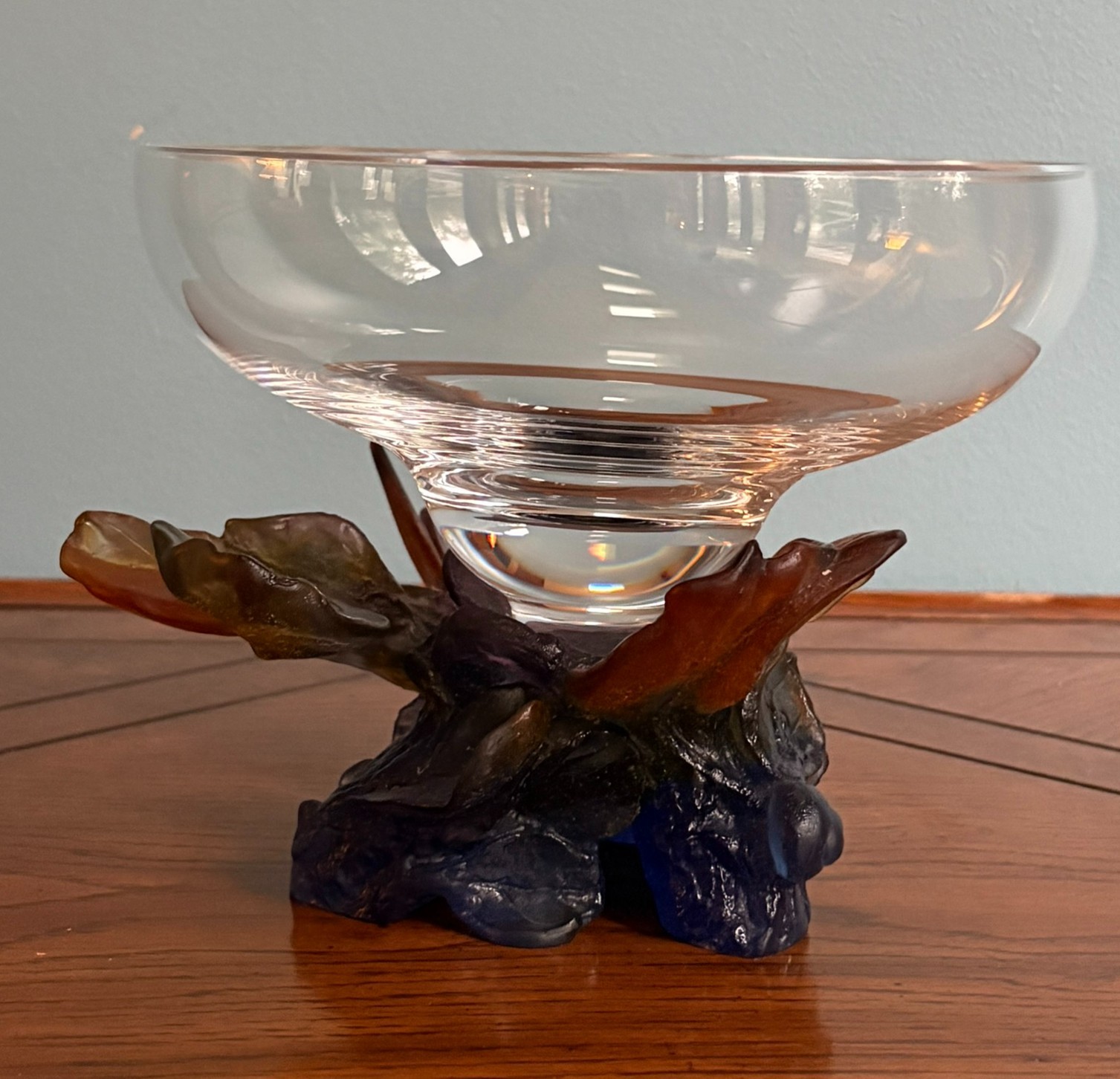 Daum Coupe Papillon Pâte de Verre Crystal Bowl Centerpiece