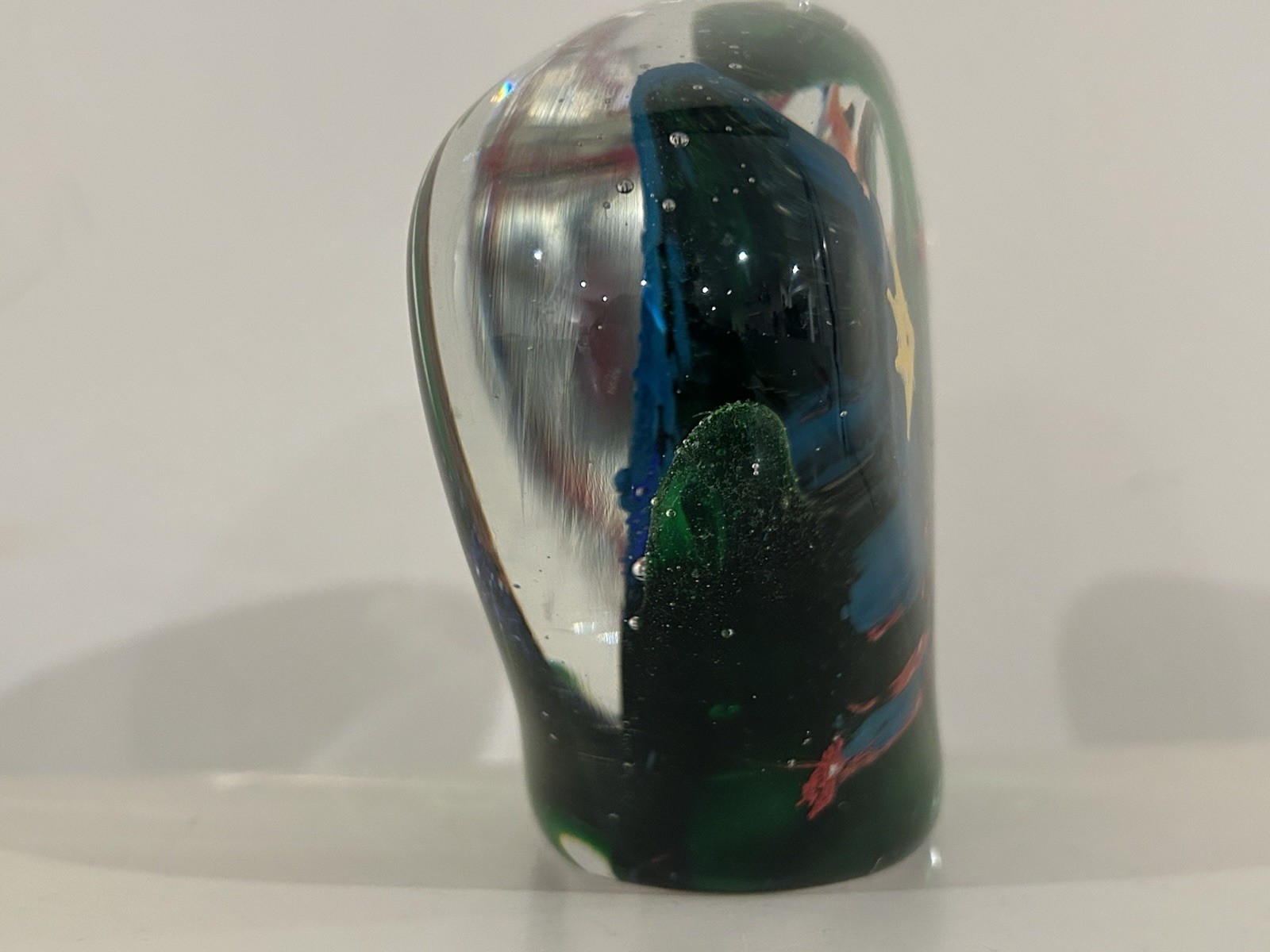 Vtg. Coral Reef Aquarium Paperweight Art Glass Sculpture 4”