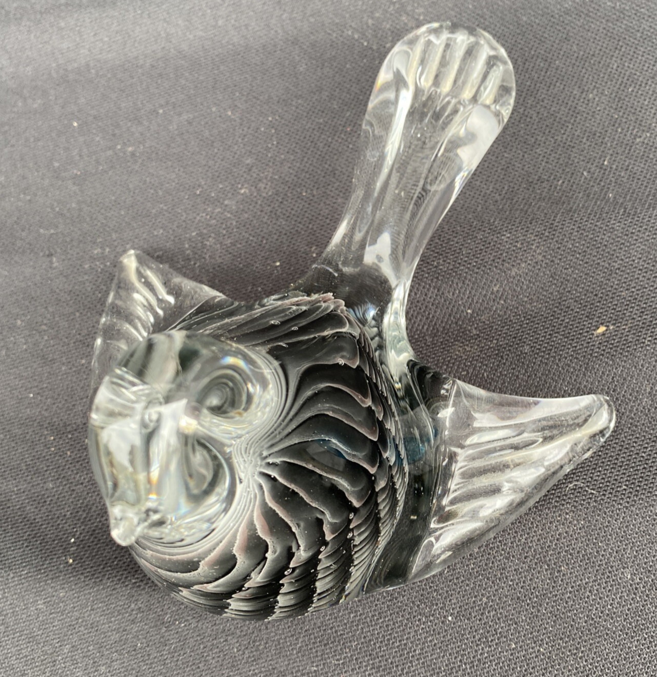 Glass DOVE Hand Cooler Signed Crystal Paperweight Figurine Konstglas Ronneby