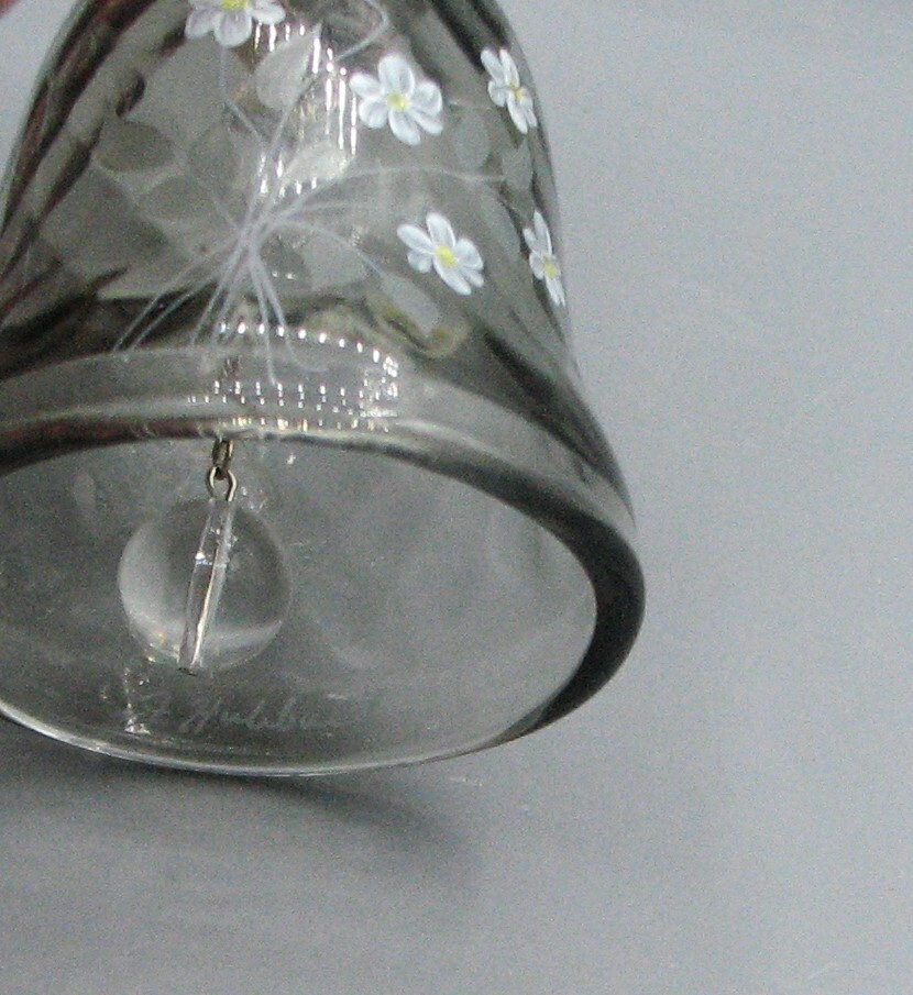 Vintage Fenton Smoke Gray Diamond Glass Bell #3365 Free Shipping