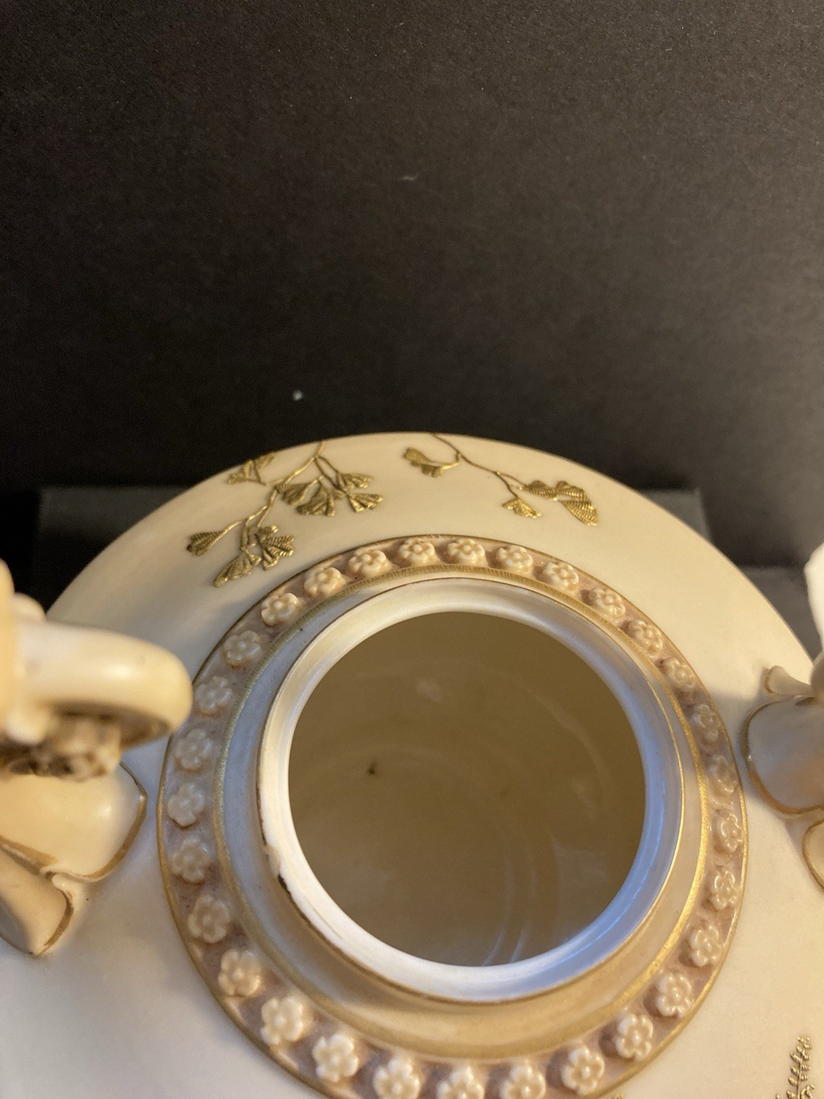Antique Royal Worcester Urn Blush Ivory Porcelain 1256 Vase 1890s. No Lid.