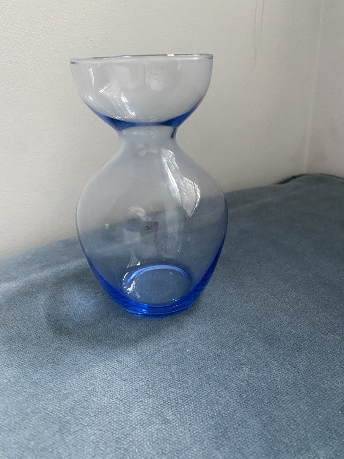 Modern Scandinavian Cornflower Blue Med. Vase. Rare Shape & Color 7” FREE SHIP
